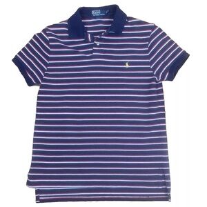 Polo Ralph Lauren Striped‎ Polo Short Sleeve Shirt M Blue Red White